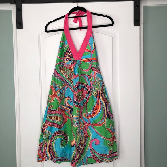 Lilly Pulitzer Paisley Halter Dress, Sz 8 - Picture 6 of 6